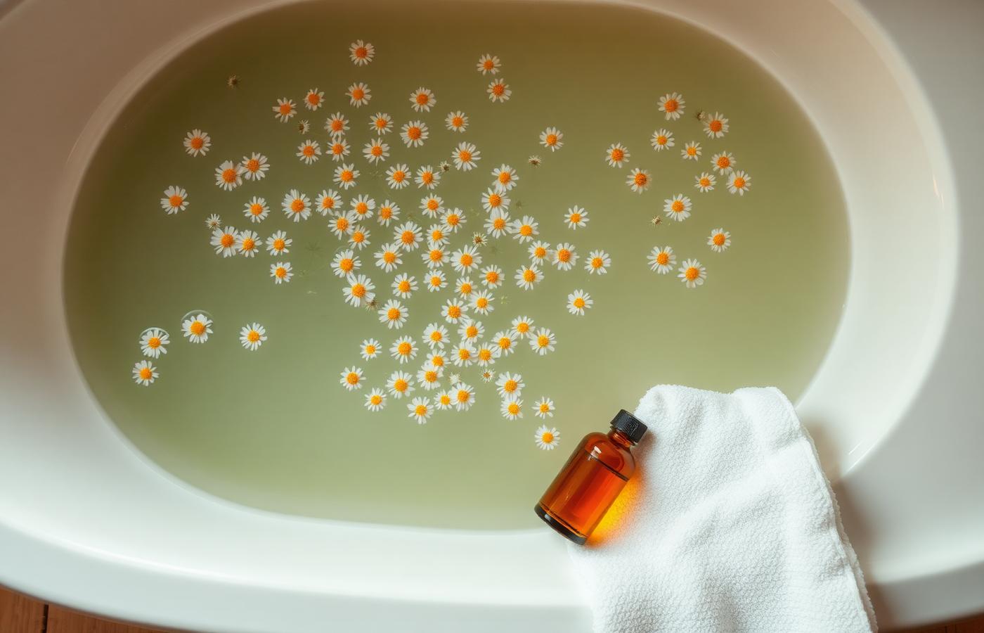 The evening chamomile bath.